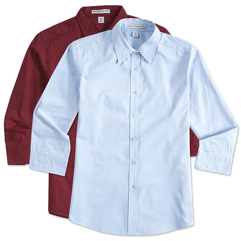 Port Authority Womens 3/4 Sleeve Easy Care Twill Shirt