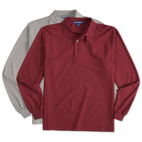 Port Authority Silk Touch Long Sleeve Polo - Embroidered