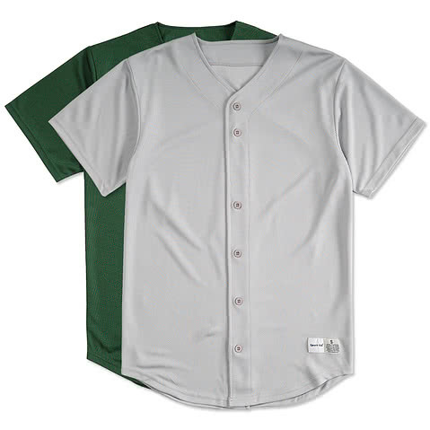 Sport-Tek Tough Mesh Full Button Baseball Jersey
