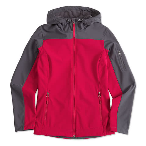 Port Authority Womens Contrast Hooded Soft Shell Jacket