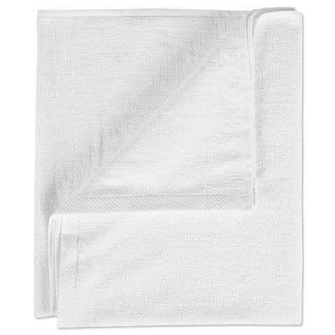 Midweight White Printed Beach Towel