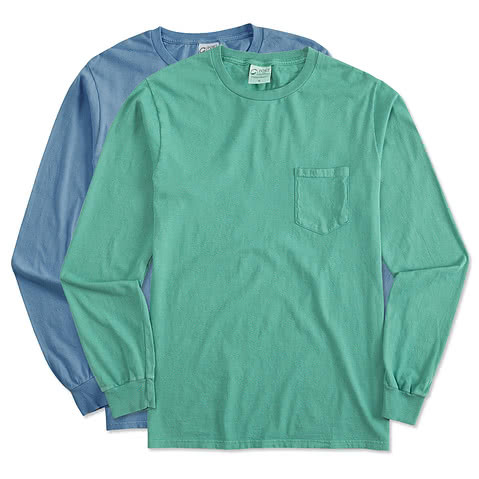 Port & Company Pigment Dyed Long Sleeve Pocket T-shirt