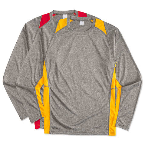 Sport-Tek Heather Contender Colorblock Long Sleeve Performance Shirt