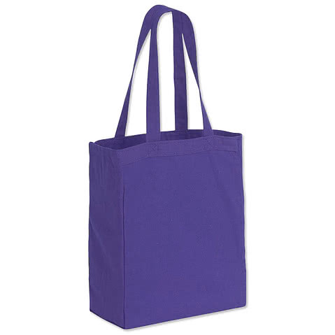 Medium Gusseted Midweight 100% Cotton Canvas Tote Bag