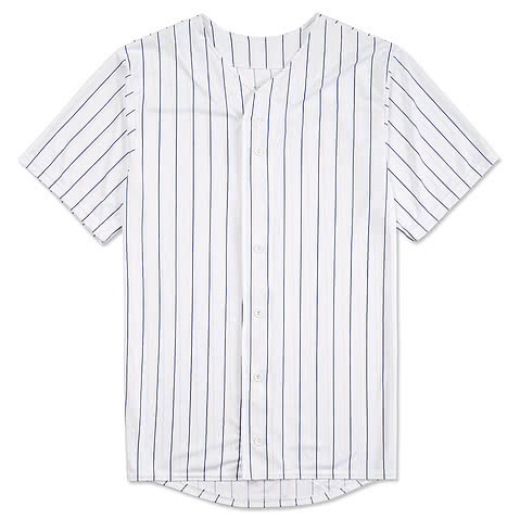 Augusta Pinstripe Full Button Baseball Jersey