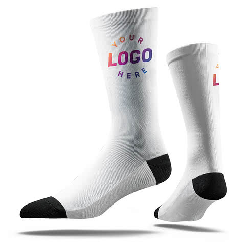 White Promotional Crew Socks