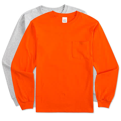 Hanes X-Temp Workwear Long Sleeve Pocket T-shirt