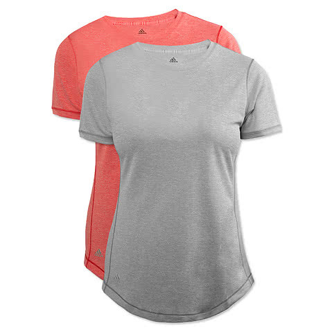 Adidas Womens Heather 100% Recycled UPF 50 Performance Shirt