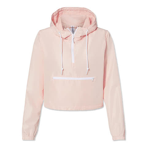 Independent Trading Womens Quarter Zip Cropped Windbreaker